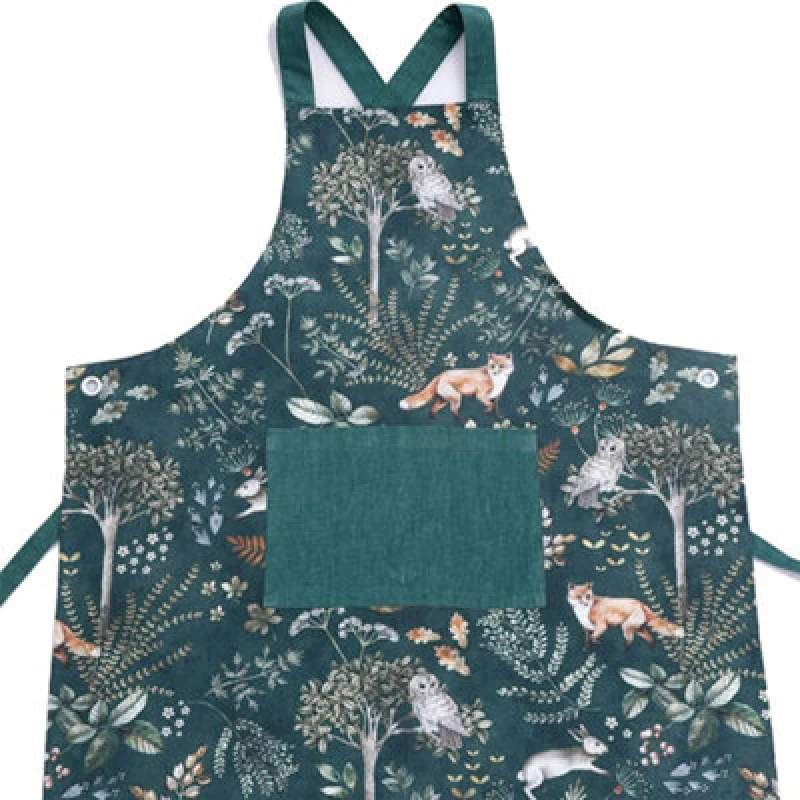 Image of MM Living Briar Cotton Apron with Dual Patch Pocket Multi