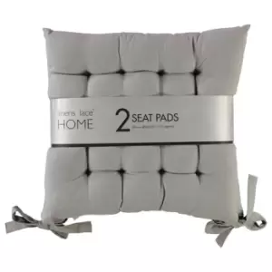 Image of Linens and Lace 2 Pack Cotton Seat Pads - Grey