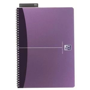 image of Oxford Office A5 Notebook Metallic Polypropylene Cover Wirebound 180 Pages 90gsm Purple Pack of 5