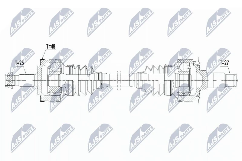 Image of NTY NPW-ME-140 Drive shaft Automatic Transmission, Rear Axle Drive Shaft (13)