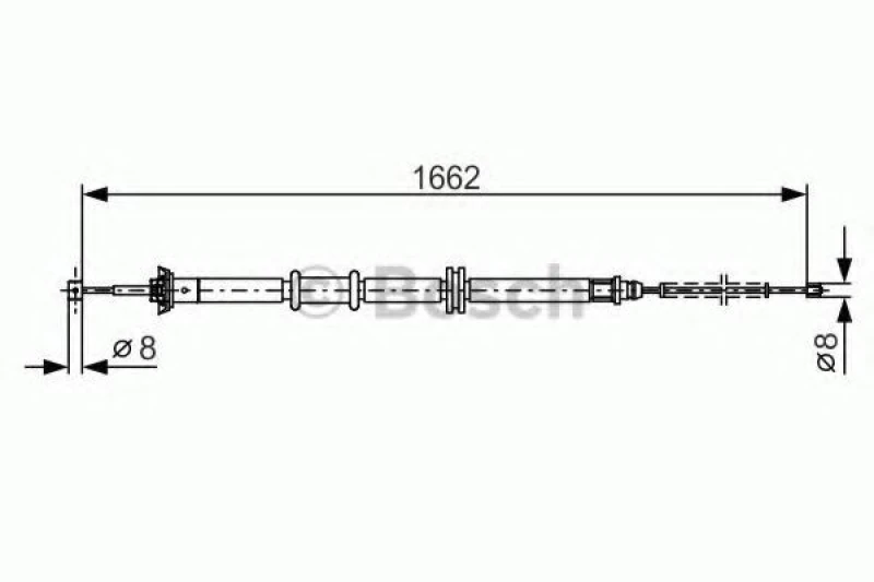 Image of Bosch 1 987 482 206 Brake Cable 1662mm Cable,parking brake (124)