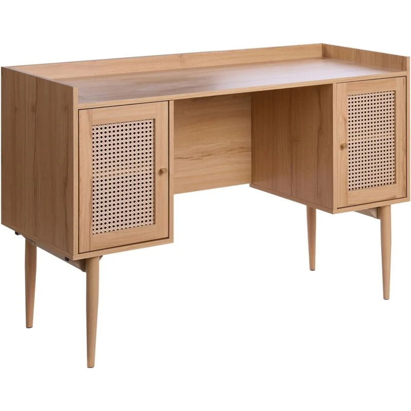 Image of Beliani Home Office Desk Ratana Light Brown 130 Cm 50 Cm