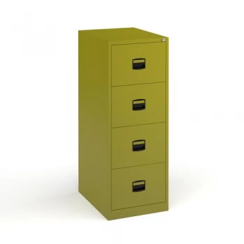 image of Steel 4 drawer contract filing cabinet 1321mm high - green