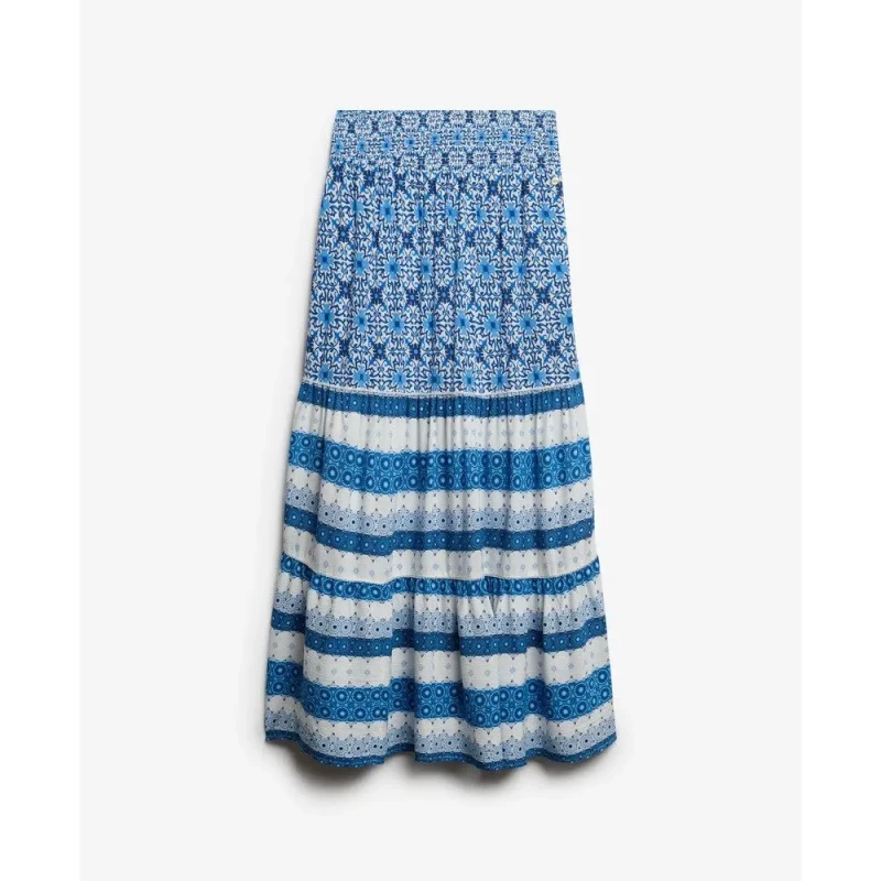 Image of Superdry Printed long skirt For Her Superdry Bleu Female M