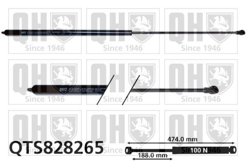 Image of QUINTON HAZELL Tailgate strut QUINTON HAZELL QTS828265