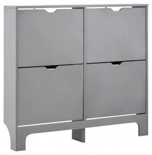 Image of 4 Drawer Narrow Shoe Cabinet - Grey