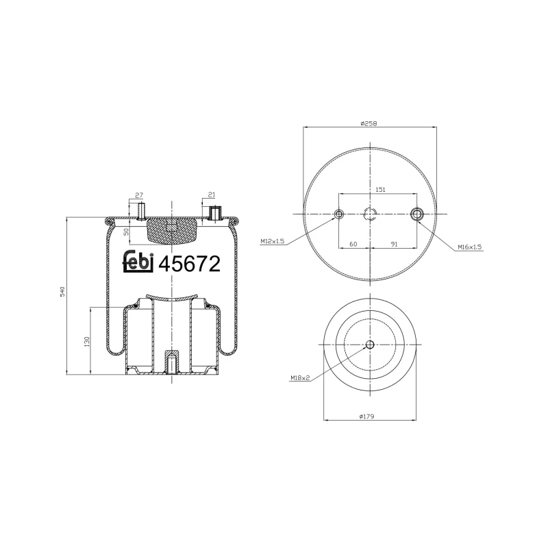 Image of FEBI BILSTEIN 45672 Boot, air suspension Rear Axle Boot,air suspension (324)