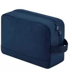 image of Essential Recycled Toiletry Bag (One Size) (Navy Blue) - Bagbase