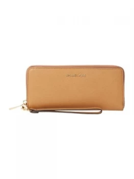 Image of Michael Kors Jetset Travel Continental Large Zip Around Purse Light Brown