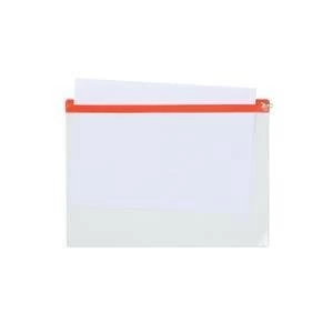 Image of 5 Star A4 Zip Filing Bags PVC Clear Front with Coloured Seal Assorted Pack of 30