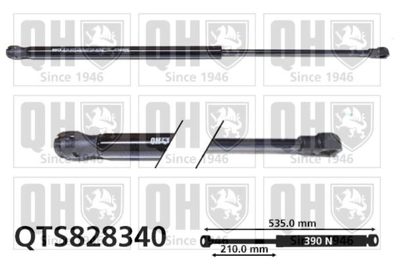 Image of QUINTON HAZELL Tailgate strut QUINTON HAZELL QTS828340