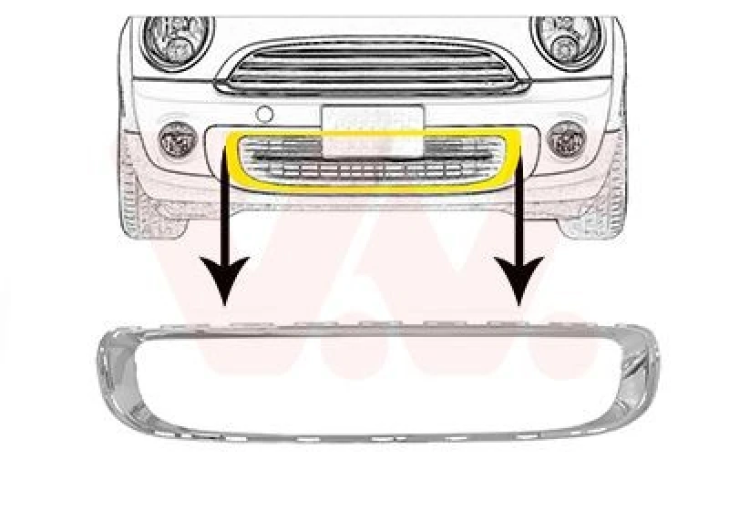 Image of VAN WEZEL Bumper grill VAN WEZEL 0508596