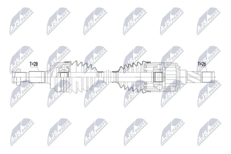 Image of NTY NPW-LR-053 Drive shaft Automatic Transmission, Rear Axle Right Drive Shaft (13)