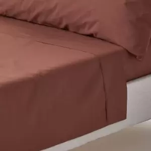 Image of Chocolate Egyptian Cotton Flat Sheet 200 Thread Count, King - Chocolate - Chocolate - Homescapes
