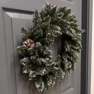 Image of Premier Rocky Mountain Snow Tipped Christmas Wreath 50cm