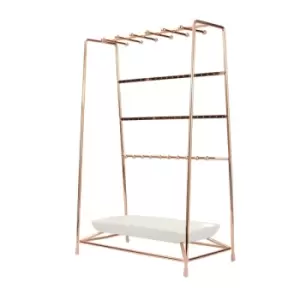 Image of Rose Gold Jewellery Stand with Ceramic Dish M&W