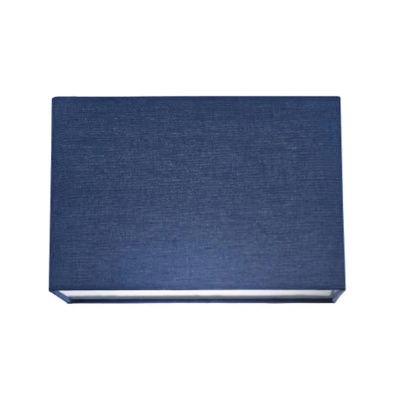 Image of Happy Homewares Contemporary And Stylish Navy Midnight Blue Linen Fabric Rectangular Lamp Shade