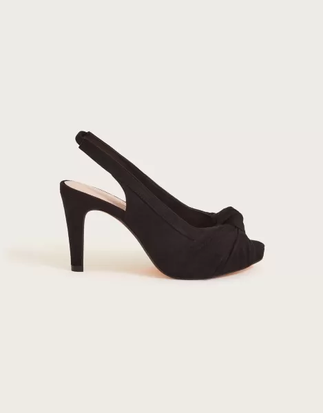 Image of Suede Peep Toe Heels