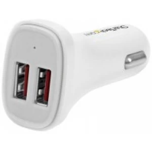 image of StarTech Dual Port USB Car Charger 24W4.8A White