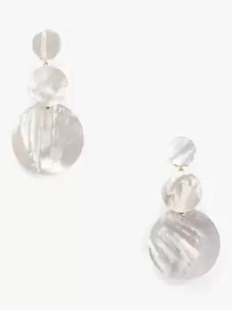 Image of Kate Spade Liana Stacked Disc Earrings, White, One Size
