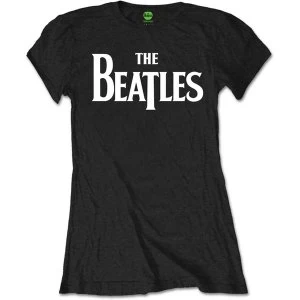 Image of The Beatles - Drop T Logo Womens Large T-Shirt - Black
