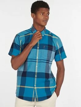 Image of Barbour Douglas Short Sleeve Shirt - Aqua, Size S, Men