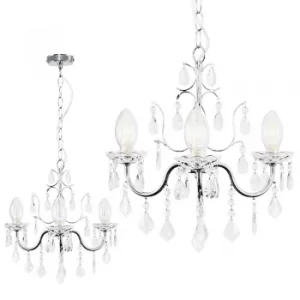 Image of Varuna IP44 Chandelier with Glass Droplets