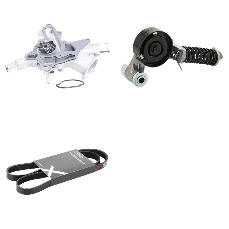 Image of RIDEX 4172P0120 Water Pump + V-Ribbed Belt Kit with ball stud Water Pump + V-Ribbed Belt Kit (4172)