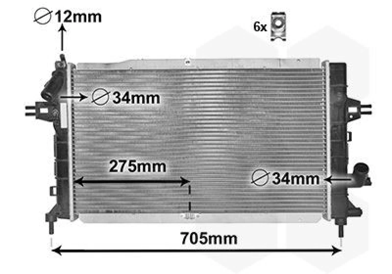 Image of VAN WEZEL Engine radiator VAN WEZEL 37002364