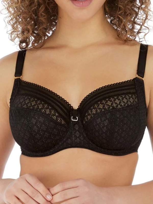 Image of Freya Womens underwired side-reinforced bra Freya Viva Lace Noir Female 90J