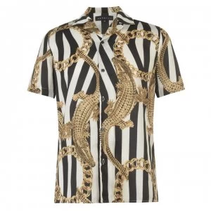 Image of Hermano Short Sleeve Shirt - Crocodile/Black
