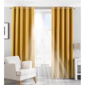Image of Riva Paoletti Eclipse Ringtop Eyelet Curtains (117 x 183 cm) (Ochre Yellow)