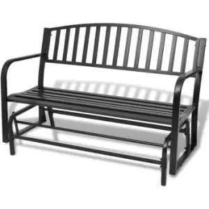 image of Swing Bench Black Steel Vidaxl Black