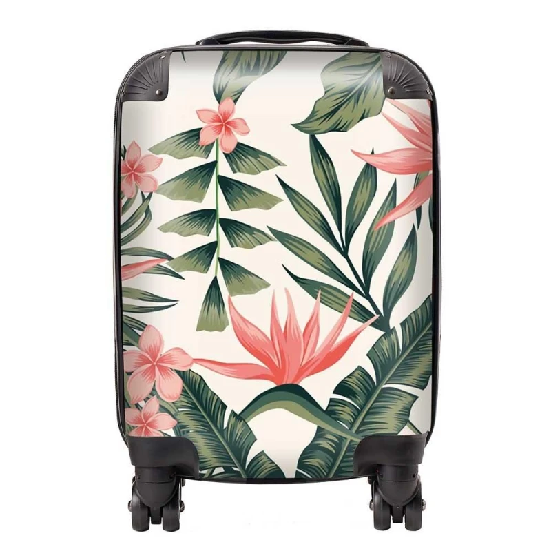 Image of Warren Reed - Designer Dark Tropical Green Leaves Suitcase Size: Large Green Unisex Large