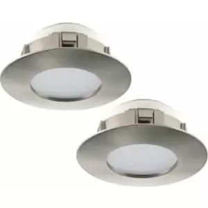 Image of Loops - 2 pack Wall / Ceiling Flush Downlight Satin Nickel Plastic 6W Built in led