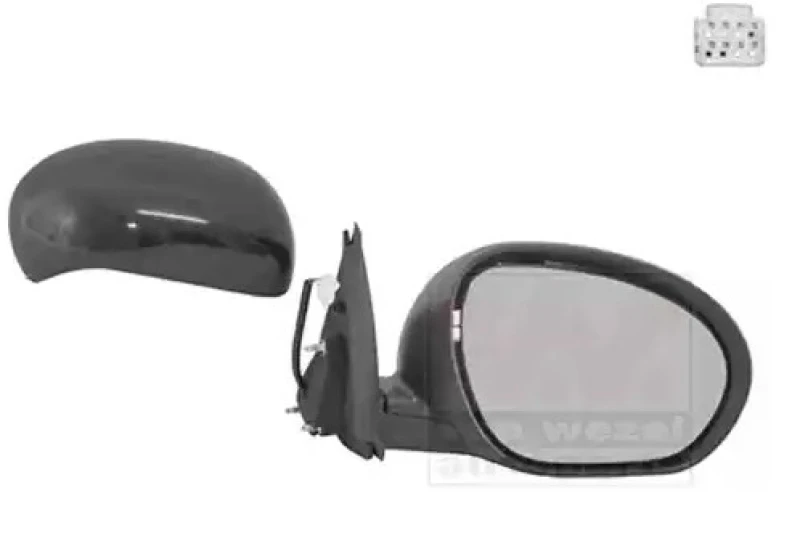 Image of VAN WEZEL 3380806 Wing mirror * HAGUS * Right, Unheated, primed Outside Mirror (50)