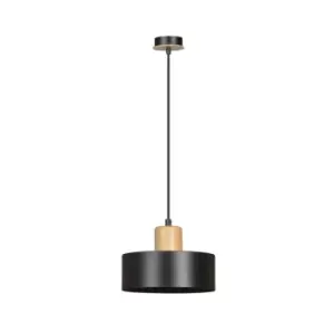 image of Torin Black Dome Pendant Ceiling Light 1x E27