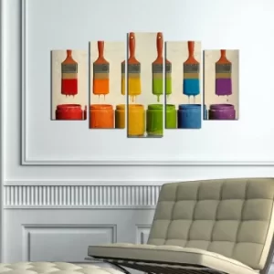 Image of 5ABSMDF-18 Multicolor Decorative MDF Painting (5 Pieces)