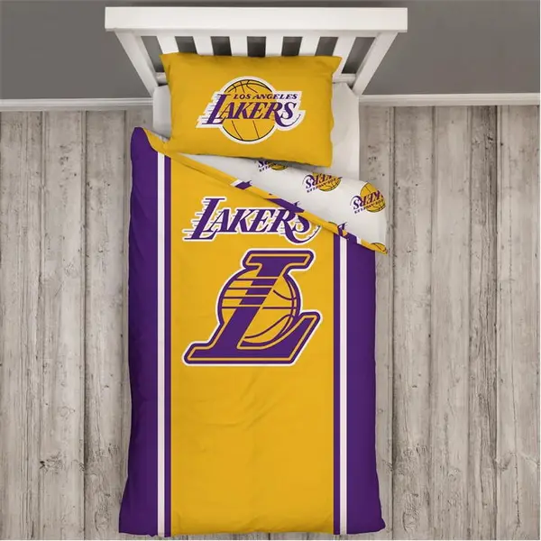 Image of NBA NBA Los Angeles Lakers Single Basketball Duvet Duvet Cover Sets Single Yellow 39549013010