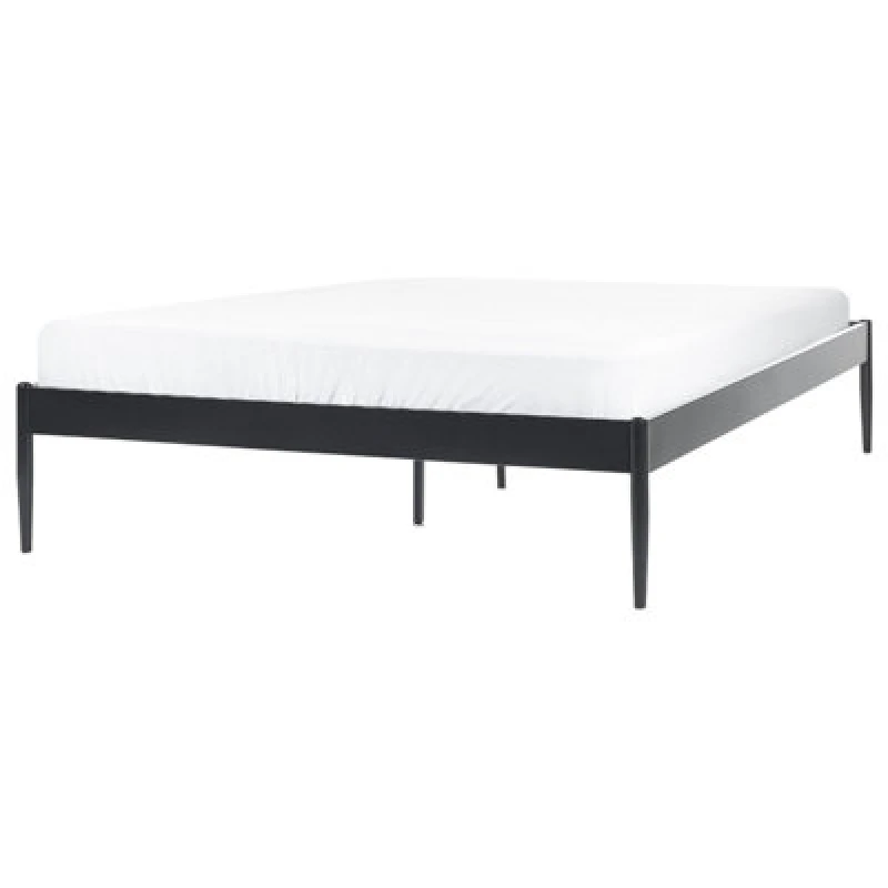 Image of Beliani Bed Metal Vaurs 140 X 200 Cm (Eu Double) Black