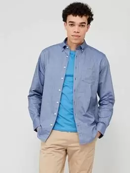 Image of GANT Men Regular Fit Oxford Shirt (XXXL) Blue