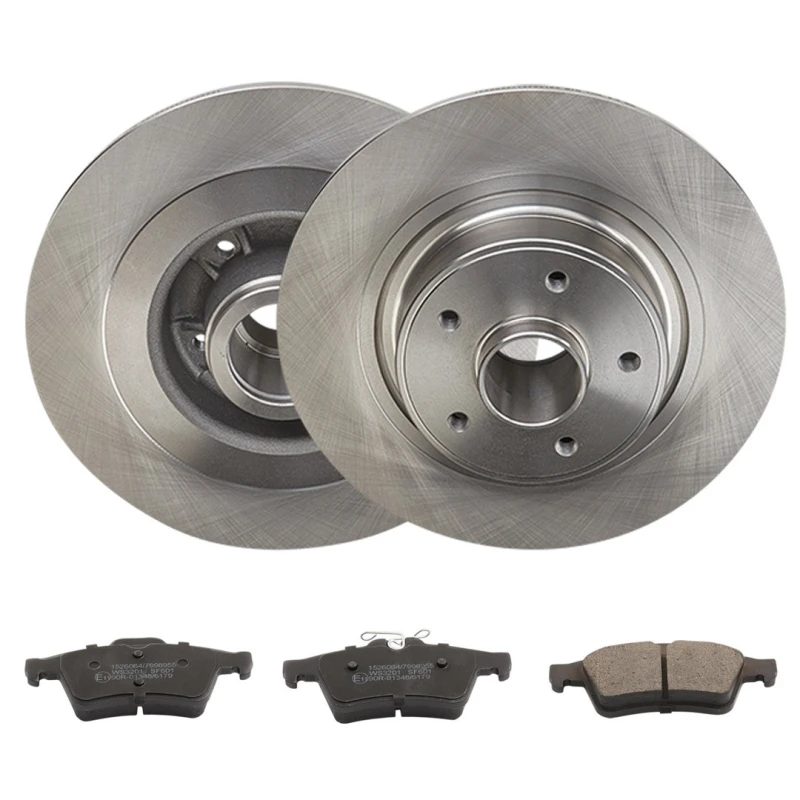 Image of RIDEX 3405B2349 Brake disc and pads set Rear Axle, Brake Disc Type: Solid, not prepared for wear warning indicator Brake Set,disc brakes (3405)