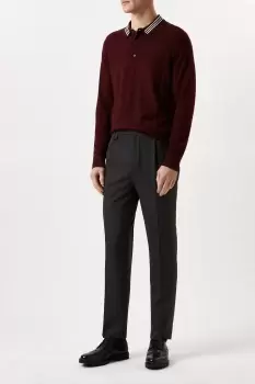 Image of Slim Fit Charcoal Pocket Detail Smart Trousers