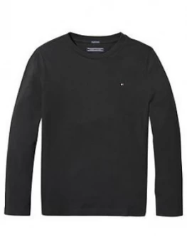 Image of Tommy Hilfiger Boys Long Sleeve Essential Flag T-Shirt - Black