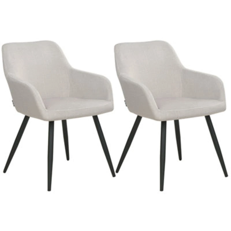 Image of Beliani Set Of 2 Dining Chairs Casmalia Velvet Taupe