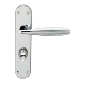 image of Jedo Stylo Polished/Satin Chrome Bathroom Door Handle