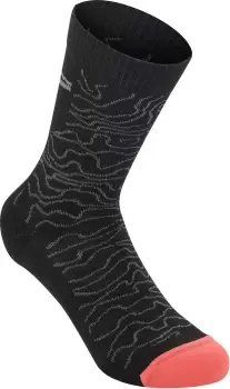 image of Alpinestars Drop 15 Socks, black-grey, Size L, black-grey, Size L