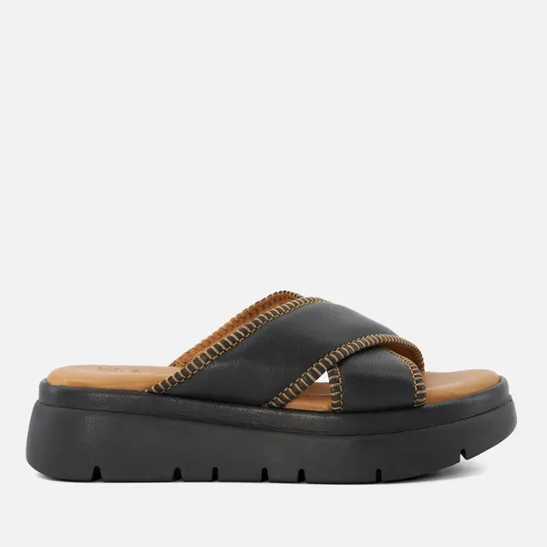 Image of Dune London Womens Litch Leather Sandals - UK 4 Black Sandals female 79511060008484 4