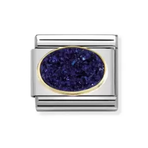 image of Nomination Classic Gold & Drusy Agate Midnight Blue Charm