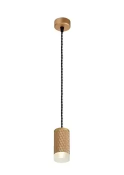 Image of 1 Light 11cm Ceiling Pendant Light GU10, Champagne Gold, Acrylic Ring
